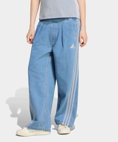 adidas(アディダス)の「スタジアム ウォッシュ デニム ルーズフィット パンツ / アディダス adidas(デニムパンツ・レディース・ブルー系その他・SMALL/X-SMALL/MEDIUM/LARGE/XX-LARGE/X-LARGE)」の1枚目の写真