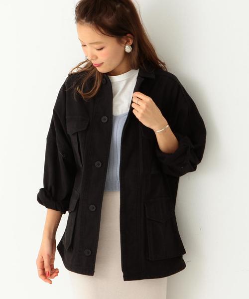 Another Edition（アナザーエディション）の「ミリタリーブルゾン/AEBC MILITARY BLSN◆（ミリタリージャケット・レディース・ブラック/オリーブ/ケリー・FREE）」の2枚目の写真