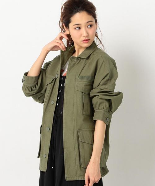 Another Edition（アナザーエディション）の「ミリタリーブルゾン/AEBC MILITARY BLSN◆（ミリタリージャケット・レディース・ブラック/オリーブ/ケリー・FREE）」の4枚目の写真