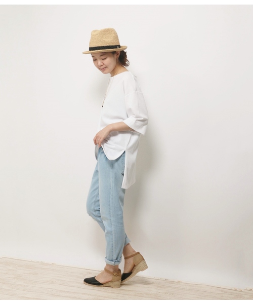 ikka(イッカ)の「ビッグTチュニック(Tシャツ/カットソー・レディース・オフホワイト/ブラウン/ブラック・LARGE/MEDIUM)」の13枚目の写真
