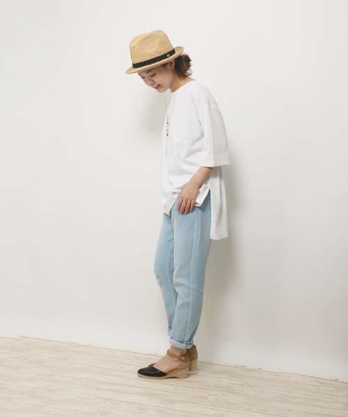 ikka(イッカ)の「ビッグTチュニック(Tシャツ/カットソー・レディース・オフホワイト/ブラウン/ブラック・LARGE/MEDIUM)」の11枚目の写真