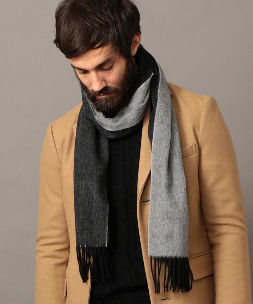 BEAUTY&YOUTH UNITED ARROWS（ビューティーアンドユースユナイテッドアローズ）の「BY ∴ リバーシブル カシミヤ マフラー◆（マフラー・メンズ・ブラック/ライトグレー/ネイビー/ワイン・ﾌﾘ-）」の2枚目の写真