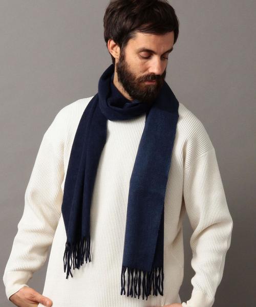 BEAUTY&YOUTH UNITED ARROWS（ビューティーアンドユースユナイテッドアローズ）の「BY ∴ リバーシブル カシミヤ マフラー◆（マフラー・メンズ・ブラック/ライトグレー/ネイビー/ワイン・ﾌﾘ-）」の5枚目の写真