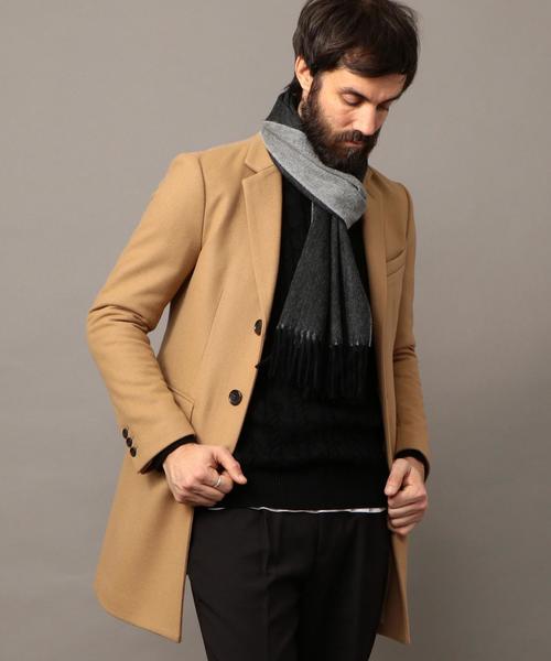 BEAUTY&YOUTH UNITED ARROWS（ビューティーアンドユースユナイテッドアローズ）の「BY ∴ リバーシブル カシミヤ マフラー◆（マフラー・メンズ・ブラック/ライトグレー/ネイビー/ワイン・ﾌﾘ-）」の9枚目の写真