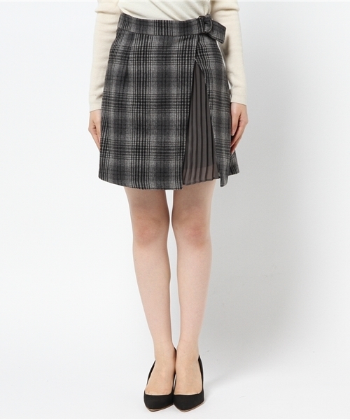 JILL by JILL STUART（ジルバイジルスチュアート）の「PLEATS WRAP SKIRT（スカート・レディース・ブラック/グレー・SMALL/MEDIUM）」の3枚目の写真