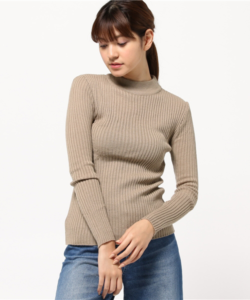 Shelly island（シェリーアイランド）の「【Shelly island】ボトルネックリブニットプルオーバー（ニット/セーター・レディース・ボルドー/ホワイト/ベージュ/ブラック/カーキ/グレー・FREE）」の4枚目の写真