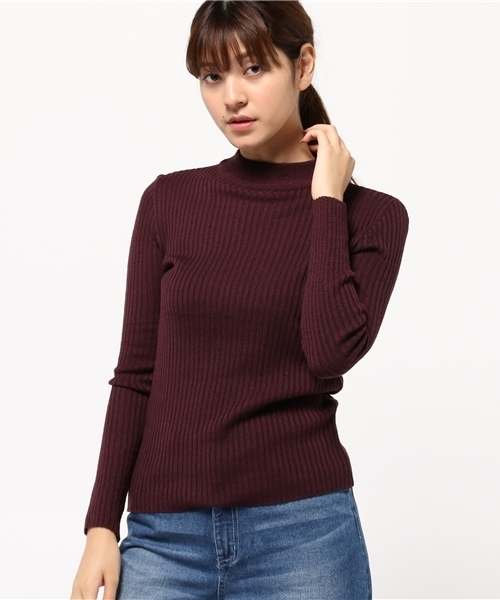 Shelly island（シェリーアイランド）の「【Shelly island】ボトルネックリブニットプルオーバー（ニット/セーター・レディース・ボルドー/ホワイト/ベージュ/ブラック/カーキ/グレー・FREE）」の6枚目の写真