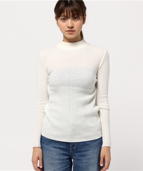 Shelly island（シェリーアイランド）の「【Shelly island】ボトルネックリブニットプルオーバー（ニット/セーター・レディース・ボルドー/ホワイト/ベージュ/ブラック/カーキ/グレー・FREE）」の7枚目の写真