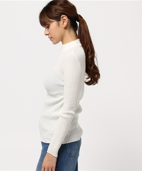 Shelly island（シェリーアイランド）の「【Shelly island】ボトルネックリブニットプルオーバー（ニット/セーター・レディース・ボルドー/ホワイト/ベージュ/ブラック/カーキ/グレー・FREE）」の8枚目の写真