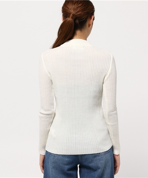 Shelly island（シェリーアイランド）の「【Shelly island】ボトルネックリブニットプルオーバー（ニット/セーター・レディース・ボルドー/ホワイト/ベージュ/ブラック/カーキ/グレー・FREE）」の9枚目の写真