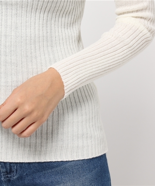 Shelly island（シェリーアイランド）の「【Shelly island】ボトルネックリブニットプルオーバー（ニット/セーター・レディース・ボルドー/ホワイト/ベージュ/ブラック/カーキ/グレー・FREE）」の11枚目の写真