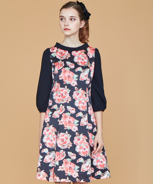 To Be Chic トゥー ビー シック の サテンフラワープリントドレス ワンピース Wear