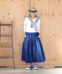 ichi | 【別注アイテム】　i c h i コットンタイプライター　フレアースカート(スカート)