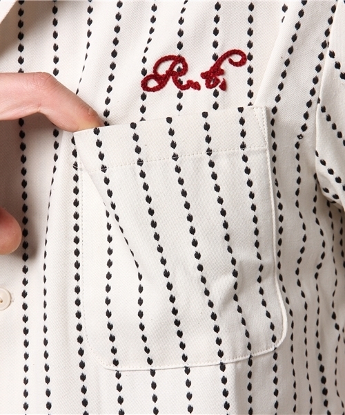 ROTAR（ローター）の「Dot stripes Open collar shirt