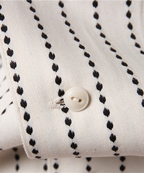 ROTAR（ローター）の「Dot stripes Open collar shirt