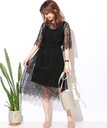 natural couture | レース前後2WAYワンピース(ワンピース)