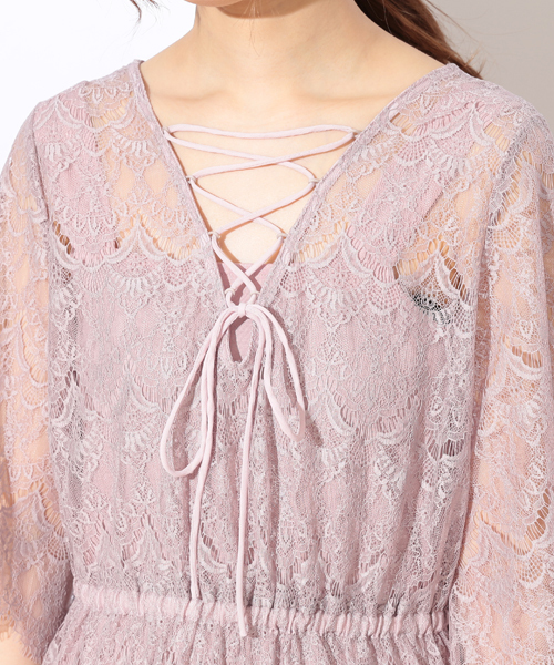 natural couture(ナチュラルクチュール)の「レース前後2WAYワンピース(ワンピース・レディース・アイボリー/ブラック/ピンク・FREE)」の11枚目の写真