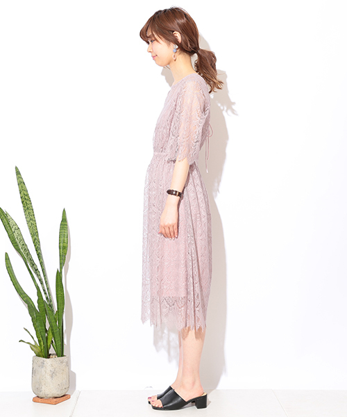 natural couture(ナチュラルクチュール)の「レース前後2WAYワンピース(ワンピース・レディース・アイボリー/ブラック/ピンク・FREE)」の13枚目の写真
