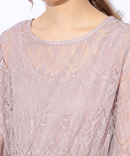 natural couture(ナチュラルクチュール)の「レース前後2WAYワンピース(ワンピース・レディース・アイボリー/ブラック/ピンク・FREE)」の15枚目の写真