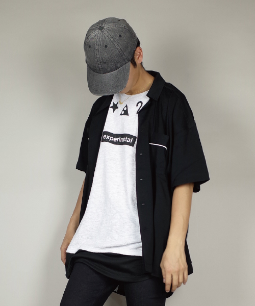 rovtski（ロフトスキー）の「rovtski 【トレンドのビッグシルエット】VANDALISM オーバーサイズオープンカラーシャツ半袖/4S17040405（シャツ/ブラウス・メンズ・ブラック/ネイビー・LARGE/MEDIUM）」の17枚目の写真