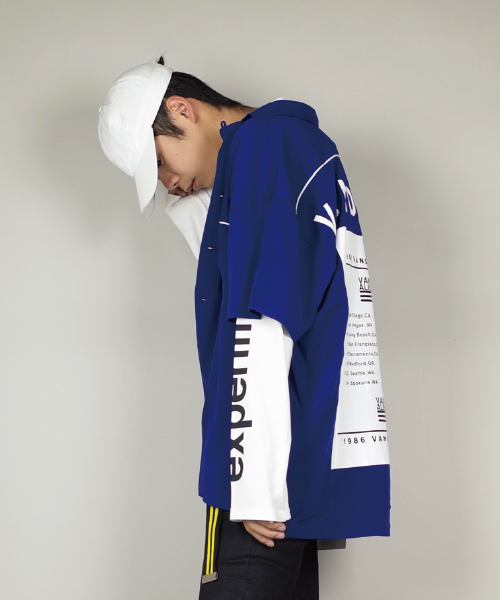 rovtski（ロフトスキー）の「rovtski 【トレンドのビッグシルエット】VANDALISM オーバーサイズオープンカラーシャツ半袖/4S17040405（シャツ/ブラウス・メンズ・ブラック/ネイビー・LARGE/MEDIUM）」の22枚目の写真