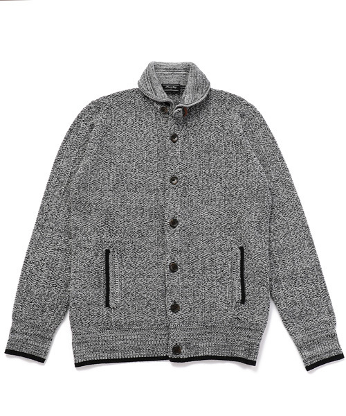 MEN'S BIGI(メンズビギ)の「ラウンドカラー ニットジャケット/HEAT SOFT(カーディガン/ボレロ・メンズ・ネイビー/グレー/トリコロール/ボルドー・S/M/L)」の2枚目の写真