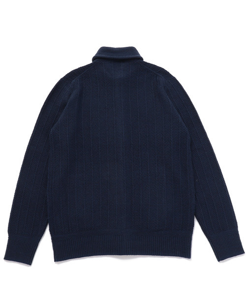 MEN'S BIGI(メンズビギ)の「ラウンドカラー ニットジャケット/HEAT SOFT(カーディガン/ボレロ・メンズ・ネイビー/グレー/トリコロール/ボルドー・S/M/L)」の10枚目の写真