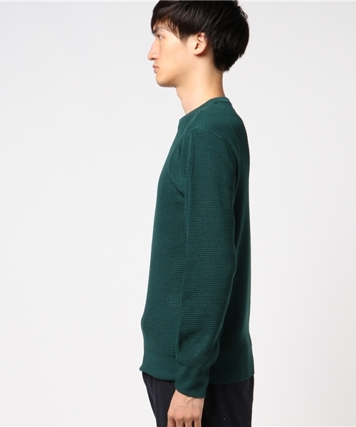 Request（リクエスト）の「【REQUEST】　12GGワッフル　クルーネックニット（ニット/セーター・メンズ・グリーン/グレー/ネイビー/ブラック・3/2）」の5枚目の写真