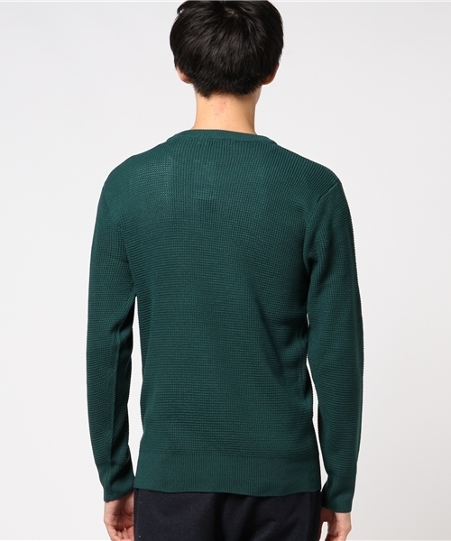 Request（リクエスト）の「【REQUEST】　12GGワッフル　クルーネックニット（ニット/セーター・メンズ・グリーン/グレー/ネイビー/ブラック・3/2）」の6枚目の写真