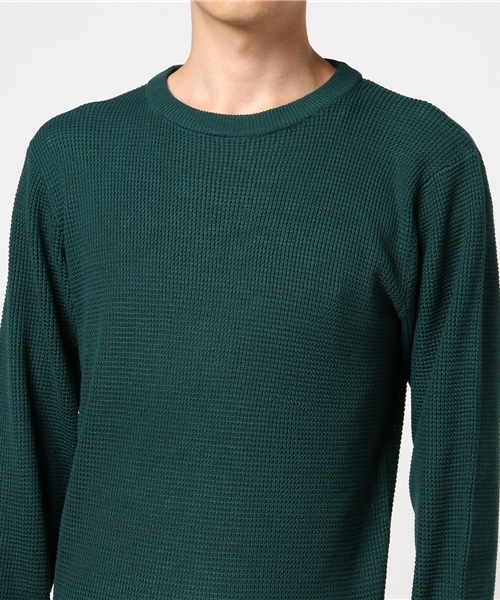 Request（リクエスト）の「【REQUEST】　12GGワッフル　クルーネックニット（ニット/セーター・メンズ・グリーン/グレー/ネイビー/ブラック・3/2）」の7枚目の写真