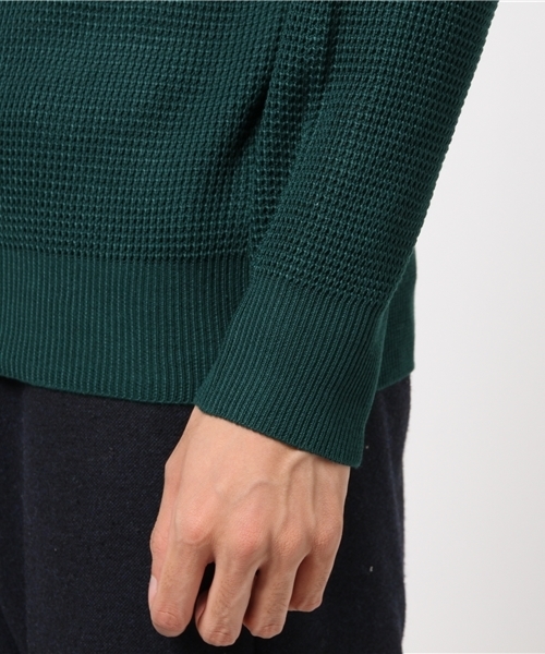 Request（リクエスト）の「【REQUEST】　12GGワッフル　クルーネックニット（ニット/セーター・メンズ・グリーン/グレー/ネイビー/ブラック・3/2）」の8枚目の写真