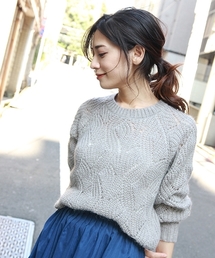 laboratory work | 【佐藤繊維】モヘヤラメ透かし柄プルオーバー【JAPAN MADE】(ニット/セーター)