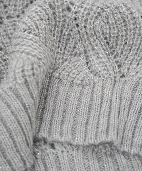 laboratory work（ラボラトリーワーク）の「【佐藤繊維】モヘヤラメ透かし柄プルオーバー【JAPAN MADE】（ニット/セーター・レディース・オフホワイト/グリーン/杢グレー・MEDIUM）」の6枚目の写真