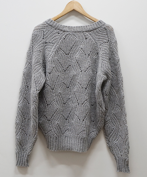 laboratory work（ラボラトリーワーク）の「【佐藤繊維】モヘヤラメ透かし柄プルオーバー【JAPAN MADE】（ニット/セーター・レディース・オフホワイト/グリーン/杢グレー・MEDIUM）」の7枚目の写真