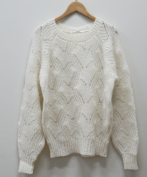 laboratory work（ラボラトリーワーク）の「【佐藤繊維】モヘヤラメ透かし柄プルオーバー【JAPAN MADE】（ニット/セーター・レディース・オフホワイト/グリーン/杢グレー・MEDIUM）」の10枚目の写真