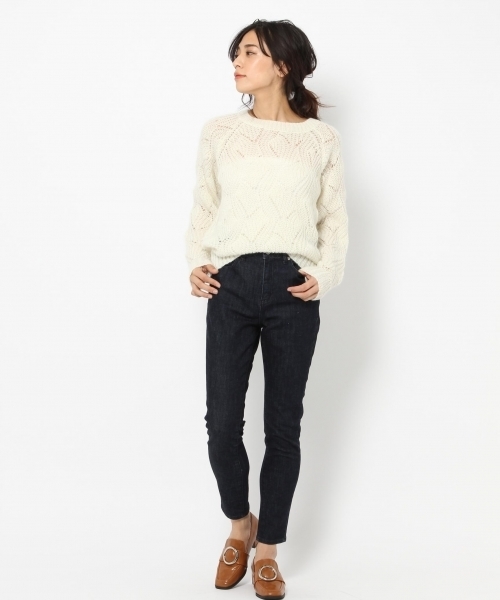 laboratory work（ラボラトリーワーク）の「【佐藤繊維】モヘヤラメ透かし柄プルオーバー【JAPAN MADE】（ニット/セーター・レディース・オフホワイト/グリーン/杢グレー・MEDIUM）」の11枚目の写真