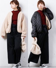 natural couture | ボア×キルティング　リバーシブルブルゾン(ブルゾン)