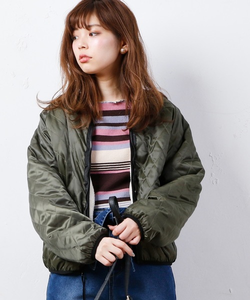 natural couture（ナチュラルクチュール）の「ボア×キルティング　リバーシブルブルゾン（ブルゾン・レディース・アイボリー/ブラック/ベージュ・FREE）」の21枚目の写真