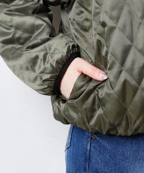 natural couture（ナチュラルクチュール）の「ボア×キルティング　リバーシブルブルゾン（ブルゾン・レディース・アイボリー/ブラック/ベージュ・FREE）」の11枚目の写真