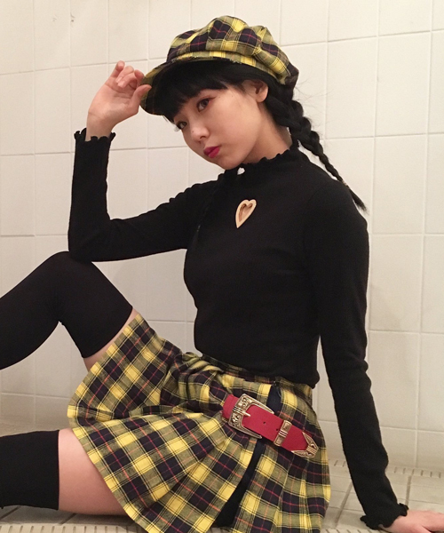 onespo（ワンスポ）の「テレコハートトップス（Tシャツ/カットソー・レディース・ホワイト/ブラック・M）」の2枚目の写真
