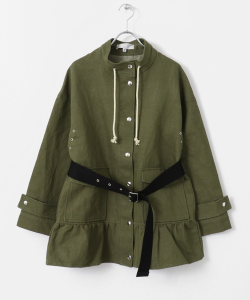 audrey and john wad（オードリーアンドジョンワッド）の「Audrey and John Wad　綿麻ヘビーチノワッシャーブルゾン∴（ブルゾン・レディース・オリーブ・ONE）」の17枚目の写真