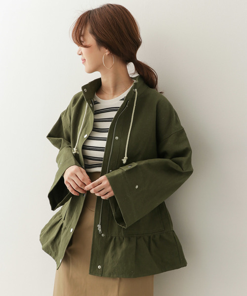 audrey and john wad（オードリーアンドジョンワッド）の「Audrey and John Wad　綿麻ヘビーチノワッシャーブルゾン∴（ブルゾン・レディース・オリーブ・ONE）」の7枚目の写真