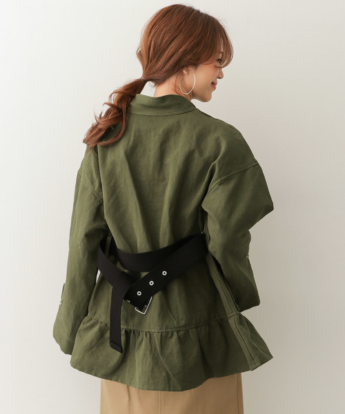 audrey and john wad（オードリーアンドジョンワッド）の「Audrey and John Wad　綿麻ヘビーチノワッシャーブルゾン∴（ブルゾン・レディース・オリーブ・ONE）」の13枚目の写真