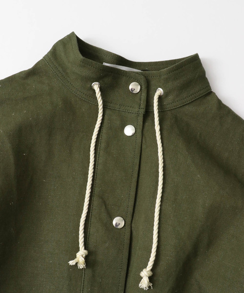 audrey and john wad（オードリーアンドジョンワッド）の「Audrey and John Wad　綿麻ヘビーチノワッシャーブルゾン∴（ブルゾン・レディース・オリーブ・ONE）」の4枚目の写真