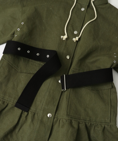 audrey and john wad（オードリーアンドジョンワッド）の「Audrey and John Wad　綿麻ヘビーチノワッシャーブルゾン∴（ブルゾン・レディース・オリーブ・ONE）」の8枚目の写真