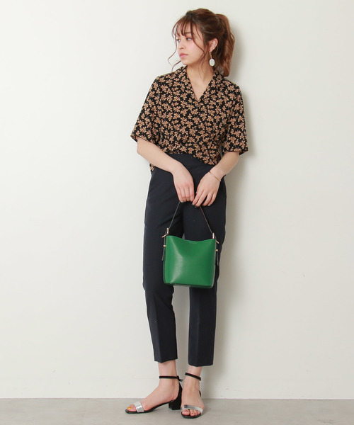 N.（N. Natural Beauty Basic）（エヌエヌナチュラルビューティーベーシック）の「◆オープンカラーボレロ（シャツ/ブラウス・レディース・ブラック系その他/グリーン系その他・MEDIUM）」の3枚目の写真