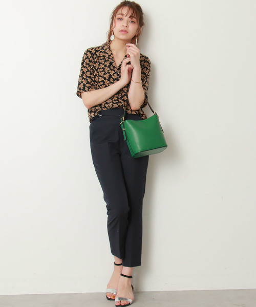 N.（N. Natural Beauty Basic）（エヌエヌナチュラルビューティーベーシック）の「◆オープンカラーボレロ（シャツ/ブラウス・レディース・ブラック系その他/グリーン系その他・MEDIUM）」の4枚目の写真