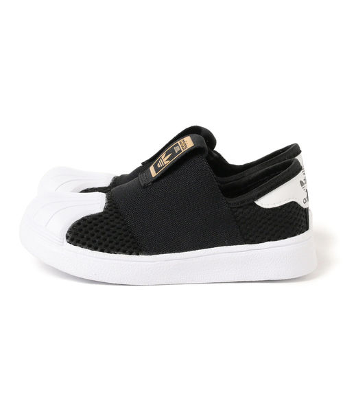 こども ビームス（コドモビームス）の「adidas / オリジナルス スーパースター SS SMR360 I 18 (ユニセックス 12～16.5cm)（スニーカー・キッズ・ブラック/ブルー・12/15 /13/14/16/14.5/15.5/13.5/16.5）」の4枚目の写真