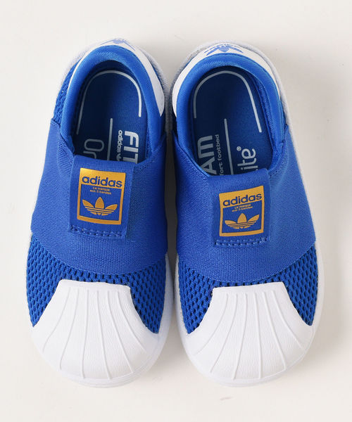 こども ビームス（コドモビームス）の「adidas / オリジナルス スーパースター SS SMR360 I 18 (ユニセックス 12～16.5cm)（スニーカー・キッズ・ブラック/ブルー・12/15 /13/14/16/14.5/15.5/13.5/16.5）」の13枚目の写真