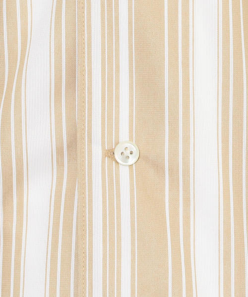 green label relaxing（グリーンレーベルリラクシング）の「CM トリコットストライプ オープンカラー 半袖 シャツ ◆（シャツ/ブラウス・メンズ・ベージュ/ネイビー・S/M/L）」の10枚目の写真